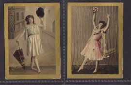 Cigarette cards, T.E. Yeomans, Beautiful Women, 'L' size, ref. H284, two cards, numbered 30 & 40 (