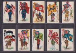 Cigarette cards, Hill's, Flags & Flags with Soldiers (set, 30 cards) (mostly gd)