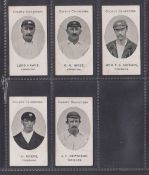 Cigarette cards, Taddy County Cricketers, 5 cards all Yorkshire players; Hawke, Hirst, Jackson,