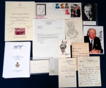 Autographs, selection of signed items, Tom Webster (1890-1964), cartoonist a hand drawn cartoon of a