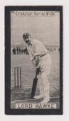 Cigarette card, Clarke's, Cricketer Series, type card, no 28 Loird Hawke, Yorkshire (gd) (1)