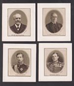 Tobacco silks, Phillips, Great War Leaders (Sepia) 'L' size (set, 25 silks), loose mounted on