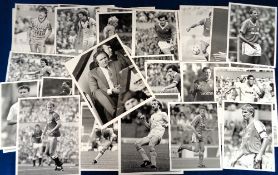 Football press photographs, a collection of approx. 75 b/w press photos, 1980's, mostly showing