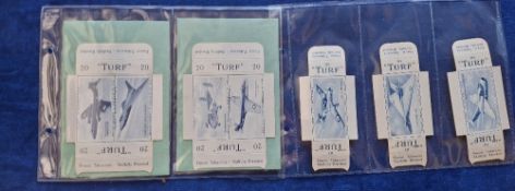 Cigarette cards, Carreras Turf, 2 sets uncut slides; both British Aircraft - uncut singles 50