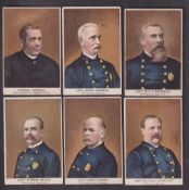 Cigarette cards, USA, Buchner, Police Inspectors & Captains in Uniform, 'X' size, 95mm x 63mm, six