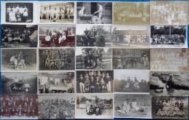 Postcards, Social History, approx. 100 cards to include Land Army girls (2), football teams,