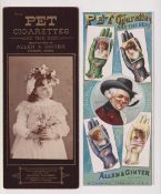 Tobacco advertising, USA, Allen & Ginter, three shop display advertising signs, two rectangular