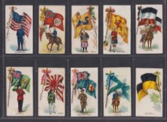 Cigarette cards, Plain back anonymous, Flags & Flags with Soldiers, 24 cards (mostly near gd)