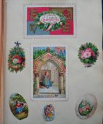 Ephemera, a 1950's Victorian scrap book with approx. 45 pages of Valentine's cards, Christmas cards,