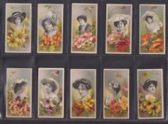 Cigarette cards, Taddy, Actresses with Flowers, (set, 25 cards) (all with sl toning and sl marks,