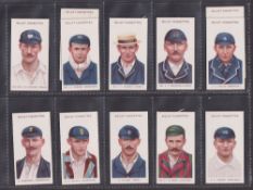 Cigarette cards, Wills, Cricketers (WILLS's, 1908) (set, 50 cards plus variations cards for nos 2, 5