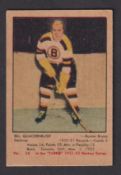 Trade card, Canada, Parkhurst Products, Hockey Series, 1951-52, type card, no 26 Bill Quackenbush,
