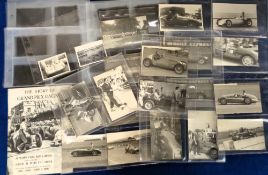 Motor Racing, a collection of 20 b/w postcard size photos showing scenes from motor racing events
