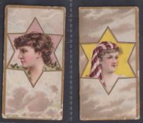 Cigarette cards, Pritchard & Burton, Star Girls, two cards, ref. H30, pictures nos 9 & 21 (slight