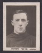 Cigarette card, Walker's Tobacco Co, Footballers, 'K' size, type card, Andrew Young, Arsenal (gd) (
