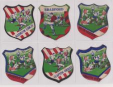 Trade cards, Anon, a collection of 11 shield shaped football cards (unrecorded?), Accrington