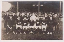 Football postcard, Welsh International Team, 1911, photographic card showing the Welsh side from the