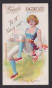 Cigarette card, Ogden's, Sporting & Other Girls, 'P' size, type card, 'Smoke Ogden's H.M. Navy