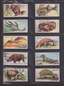 Cigarette cards, Edwards, Ringer & Bigg, Prehistoric Animals (set, 25 cards) (gd)