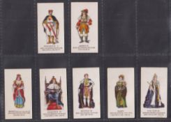Cigarette cards, Godfrey Phillips, Kings & Queens of England (set 37 cards) including numbers 1 &