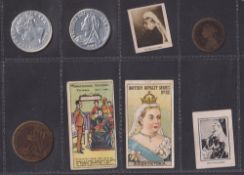 Trade cards, 8 unusual trade issues all featuring Queen Victoria, Mellin's Food 2 circular coin