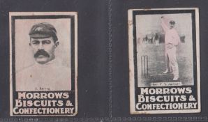 Trade cards, Australia, Morrow's Cricketers plain back, Black & White fronts, 2 cards Darling &