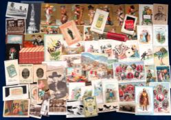 Trade cards, a collection of 70+ early UK advertising cards, various subjects & issuers inc.