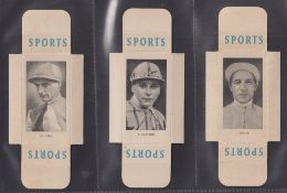 Cigarette cards, Godfrey Phillips Sports Package issues uncut sliders card version Jockeys 1952 (set