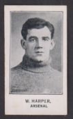 Trade card, Barratt's, Footballers ('Tarrab Brand Rock is the Best' back), type card, W. Harper,
