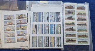 Cigarette card plain back proof sheets; Several series sets & part sets of plain back proofs in