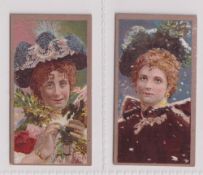 Cigarette cards, Richmond, Cavendish, Beauties, 'AMBS' ('The Soldiers of the Queen' backs), two