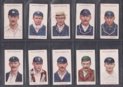 Cigarette cards, Wills Cricketers 1908, 2 sets large 'S' (25 cards) & small 's' (50 cards) (gen gd a