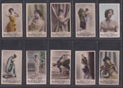 Cigarette cards, India, The Universal Tobacco Co, Actresses (Printed Back), 16 cards, Cavalieri (x 2