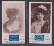 Cigarette cards, USA, Mayo, Actresses (Sepia), two type cards, Florence Ellis & Irene Verona (gd) (