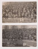 Football postcard, Brighton & Hove Albion, two photographic crowd scene postcards for the games v