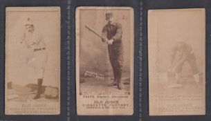 Cigarette cards, USA, Goodwin, Photographic Cards, Baseball subjects, three cards, ref. N172,