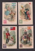 Trade cards, France, Pernot, The Post in Various Countries, 'P' size, 62 cards, with mixed backs (