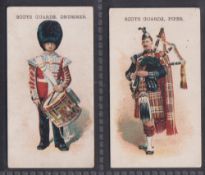 Cigarette cards, Gabriel, Types of British & Colonial Troops, two type cards, Scots Guards,