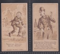 Cigarette cards, USA, Kinney, Magic Changing Cards, ref. N223, two cards, 'Tempting Apples' (