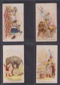 Cigarette cards, USA, Lorillard, Circus Scenes ('Red Cross' wording front & back), 'X' size, four