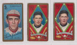 Cigarette cards, USA, ATC, Baseball Series, T205 (Gold Borders), three cards, Frank J. Corridon,