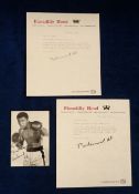 Boxing autographs, Muhammad Ali, two typed letters on Piccadilly Hotel headed paper, one dated