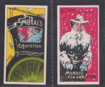 Cigarette cards, Japan, Murai Bros., Phrases & Advertisements (Back in blue with factory image)