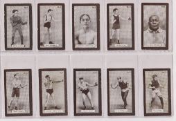 Cigarette cards, Teofani Famous Boxers (set 25 cards) including 2 x Jack Johnson cards (some