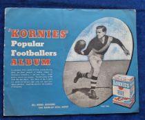 Trade cards, Australia, Kornies Popular (Australian Rules) Footballers Album, issued 1949, empty