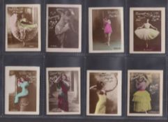 Cigarette cards, Algeria, Melia, Photo Series, 'M' size, Actresses, hand-coloured, plain backs,