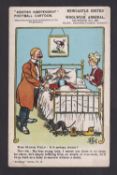 Football postcard, Kentish Independent Football Cartoon, Newcastle United v Arsenal, 31 December,