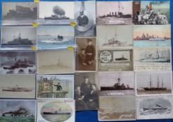 Postcards, Shipping and Boats, approx. 125 cards RPs, printed and artist drawn to include H.M.S.