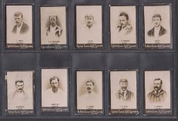 Cigarette cards, Ogden's Guinea Gold Cricketers Base M, 25 cards; Baker, Bardswell, Brown, Browning,