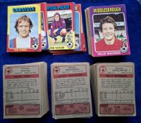 Trade cards, Topps Football 1974/75 Red Grey backs (set 220 cards) (gen gd/better, both checklists